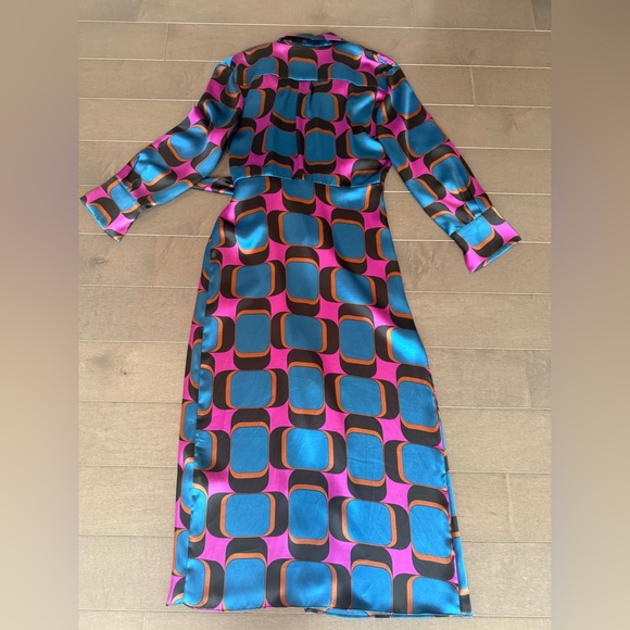 ZARA Satin-Effect Wrap Dress - Picture 5 of 7